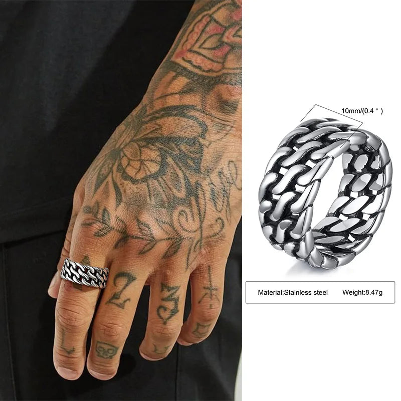 Twisted Rope Design Ring — Stainless Steel