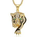 Tiger Crystal Pendant Necklace — Stainless Steel