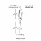 Spike Single Huggie Earrings — Stainless Steel