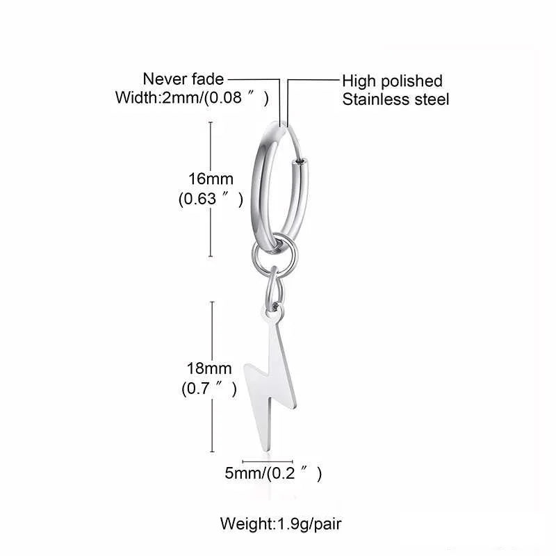 Spike Single Huggie Earrings — Stainless Steel