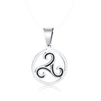 Triskelion Triple Spiral Pendant — Stainless