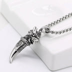 New Genuine 925 Sterling Silver Necklace For Men Hot Sale Wolf Tooth Pendant Choker Man Punk Cool Male Fashion Fine Jewelry