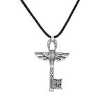 Kinitial Vintage Unique Egyptian Animal Scarab Beetle Pendant Necklace Key Cross Necklace For Man Punk Amulet Key Jewelry