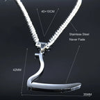 Grim Reaper Silver Pendant Necklace — Stainless Steel