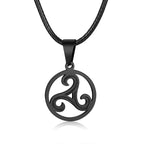 Triskelion Triple Spiral Pendant — Stainless