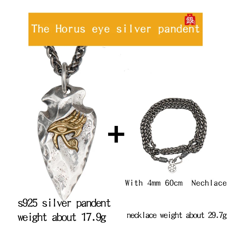 Eye of Horus Silver-Tone Pendant Necklace