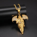 Iced Out Skull Grim Reaper Pendant — Gold