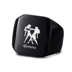 Vnox 18mm Signet Ring For Men Women, The Zodiac 12 Horoscope Constellation Sign Finger Band, Stainless Steel Aries Punk