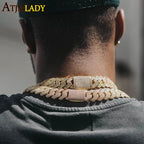 New 19mm Fashion CZ Miami Cuban Chain Heavy Necklace Two Tone Color Iced Out Bling Cubic Zirconia Necklaces Men Hip Hop