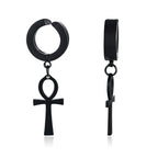 Cross Mini Huggie Hoop Earring — Stainless Steel
