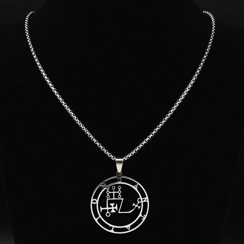 Demon Seal Pendant — Silver Stainless