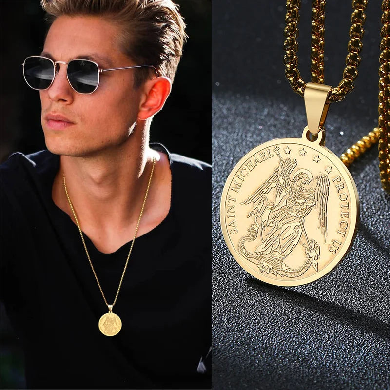 St. Michael Badge Medal Pendant — SS