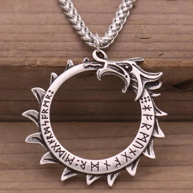 Slavic Norway Valknut with the Elder Futhark Runes Pagan Amulet Pendant Men Necklace Scandinavian Viking Jewelry