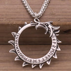 Slavic Norway Valknut with the Elder Futhark Runes Pagan Amulet Pendant Men Necklace Scandinavian Viking Jewelry