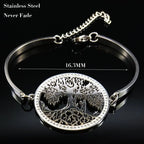 Tree Of Life Silver Bracelet Crystal Bangles Pulsera