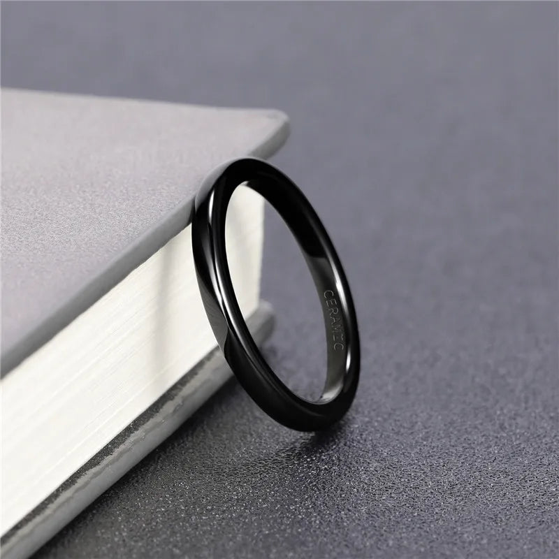 Tigrade Ceramic Brushed Black Ring For Men Women 4/6/8mm Width Tendy Male Wedding Ring Matte anillos mujer Plus Size