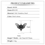 Beier Death Head Skull Butterfly Moth Pendant necklace For Man Stainless Steel Punk good detail Animal Jewelry BP8-599