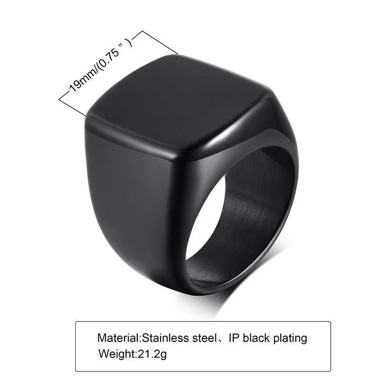 Black Urn Signet Keepsake Ring