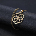 Flower of Life Sacred Geometry Pendant Necklace — Stainless Steel