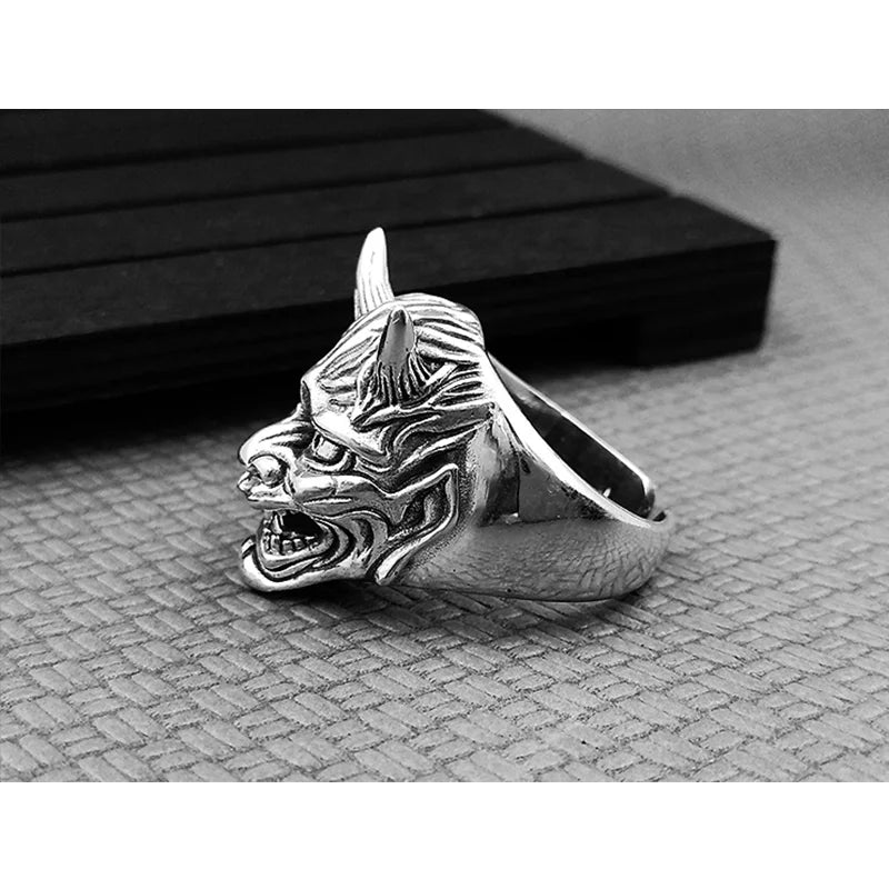 Japanese Hannya Mask Halloween Ring — Stainless Steel