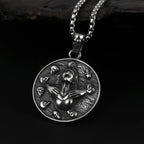 Gothic Skull Medallion Pendant Necklace — 316L Stainless Steel