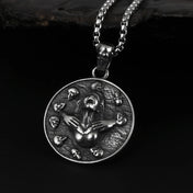 Gothic Skull Medallion Pendant Necklace — 316L Stainless Steel