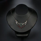 Sunspicems Gray Crystal Bohemia Turkish Women Pendant Necklace Retor Gold Color Indian Flower Charm Choker Wedding