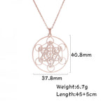 LIKGREAT Angel Seal Archangel Metatron Cube Necklace for Men Women Geometry Stainless Steel Pendants Amulet Spiritual