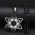 Flower Gold Pendant Necklace — Stainless Steel