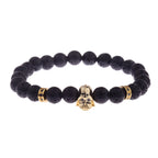 Charm Mens CZ Beaded Bracelets 8mm Bright Black Lava Stone Bracelets Homme Black Matte Bracelets For Women Dropshipping