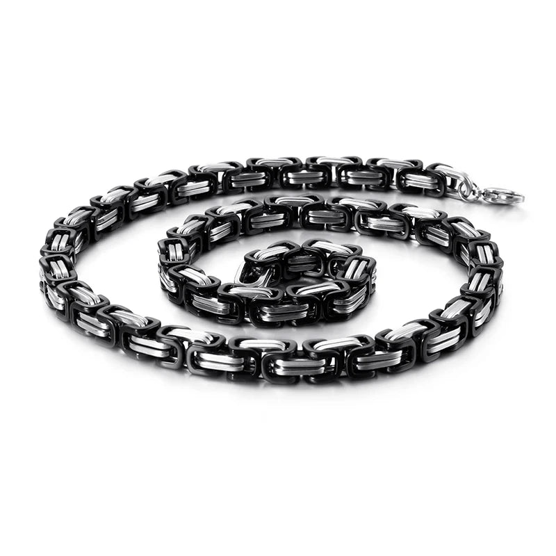 4/5/6/8mm Width Royal Box Chain Necklace For Men Male Stainless Steel Long Necklace Personalise Jewelry Boyfriend Gift