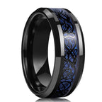 Fashion Black Stainless Steel Rings for Men With Guitar String Inlay Guitarist Ring For Musician Wedding Jewelry Drop