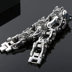Rock and Roll Men's Bracelet Heavy And Study 20MM Bike Chain Wolf Head Bracelets For Man Massive Male Biker Jewelry