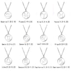 Cazador Zodiac Pendant Necklace for Women 12 Constellation Aries Pisces Gemini Chocher Stainless Steel Jewelry Gold Color Gifts