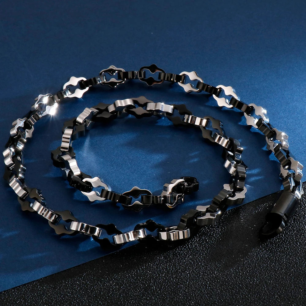 11MM Thick Black Stainless Steel Chains Necklaces for Man 63CM 24.8" Heavy Metal Link Chain Necklace For Men Mens