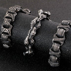 Vintage Solid Stainless Steel Bracelet For Man Masculine 15MM Chain Men's Bracelets Hand Jewelry Resell