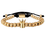Luxury Crown Men Bracelet 316L Stainless Steel Bracelet Banlge Titanium Steel Gold Color Bracelet Adjust Size Men