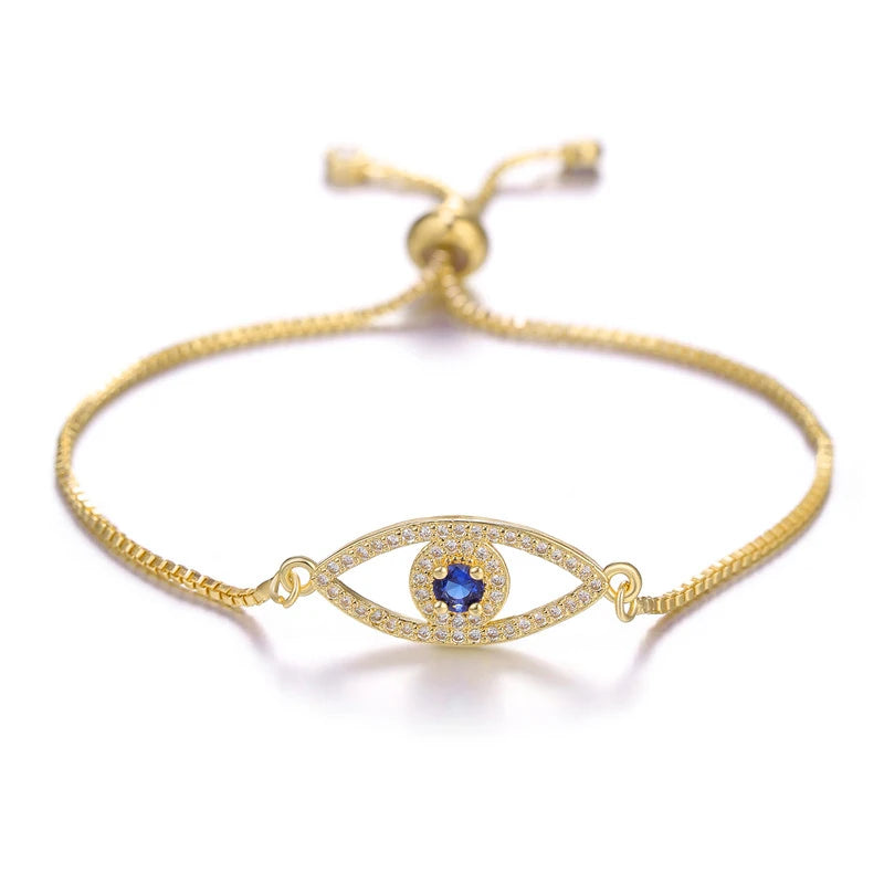 Iced Out Hamsa Copper Bracelet — Adjustable