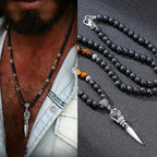 Tibetan Phurba Dagger Stone Necklace — Stainless Steel