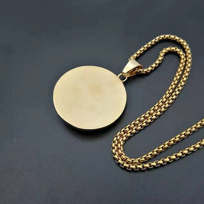 Gold Jesus Piece Pendant Necklace for Men — Stainless Steel