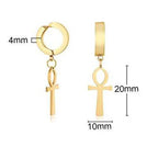 Cross Mini Huggie Hoop Earring — Stainless Steel