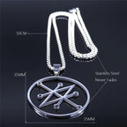 Azazel Sigil Silver Pendant Necklace — Stainless Steel