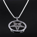 Skull Star Silver Pendant Necklace — Stainless Steel