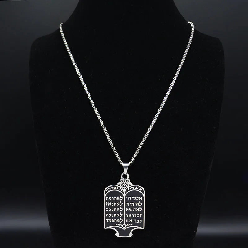 Hebrew Prayer Torah Scroll Necklace — SS