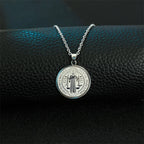 Saint Benedict Medal Cross Necklace — Two-Tone Stainless Steel