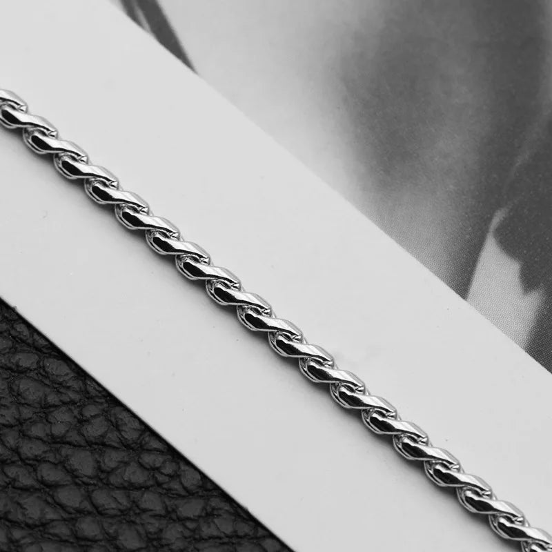 Fashion Stainless Steel S-shaped Chain Titanium Steel Necklace Men's New Jewelry Gift Hot Sale