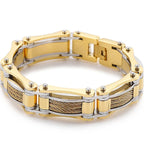 15MM Twist Chain Bracelet Man 18K Gold Color Men's Bracelets On Hand Heavy Stainless Steel Mannen Armband Jewellery