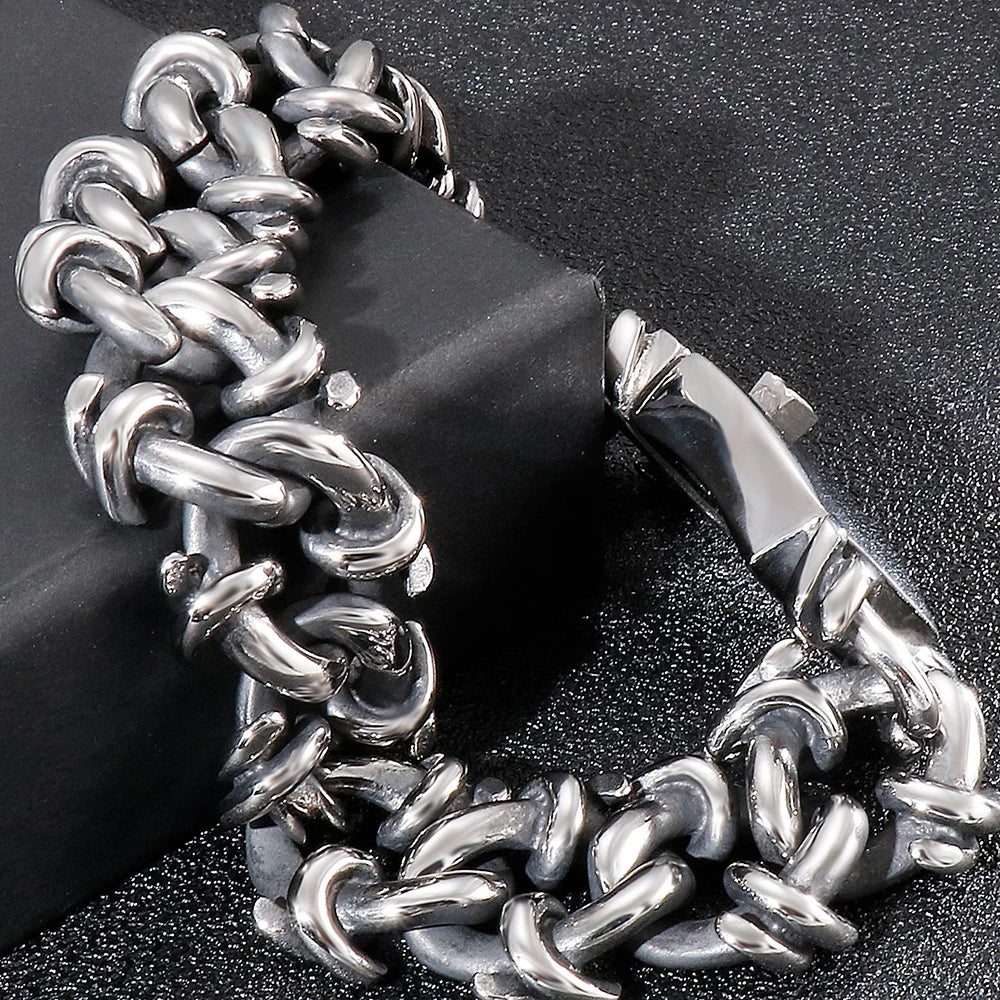 Stainless Steel Bracelet Men 20MM 316L Stainless Steel Men's On Hand Bands Chain Bracelets Male Jewellery Iron Mannen