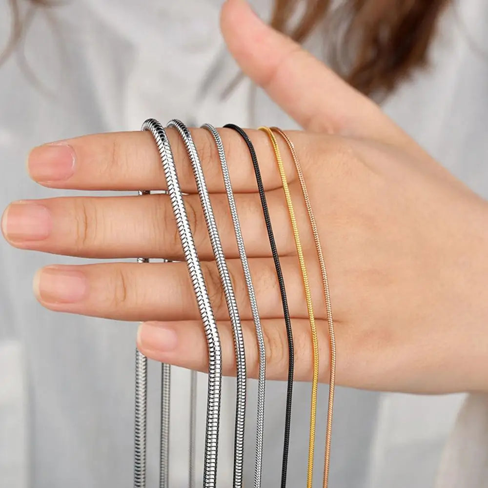 1 Piece Stainless Steel Width 0.9/1.2/1.5mm Snake Chain Necklace for Pendant Necklace Bracelet