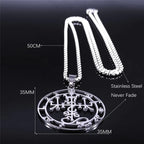 Satan Symbol Silver Pendant Necklace — Stainless Steel